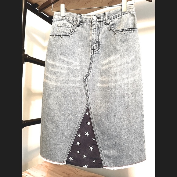 Girls Mary Kate & Ashley Olsen Star Denim Midi Skirt